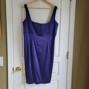 Calvin Klein purple satin cocktail dress